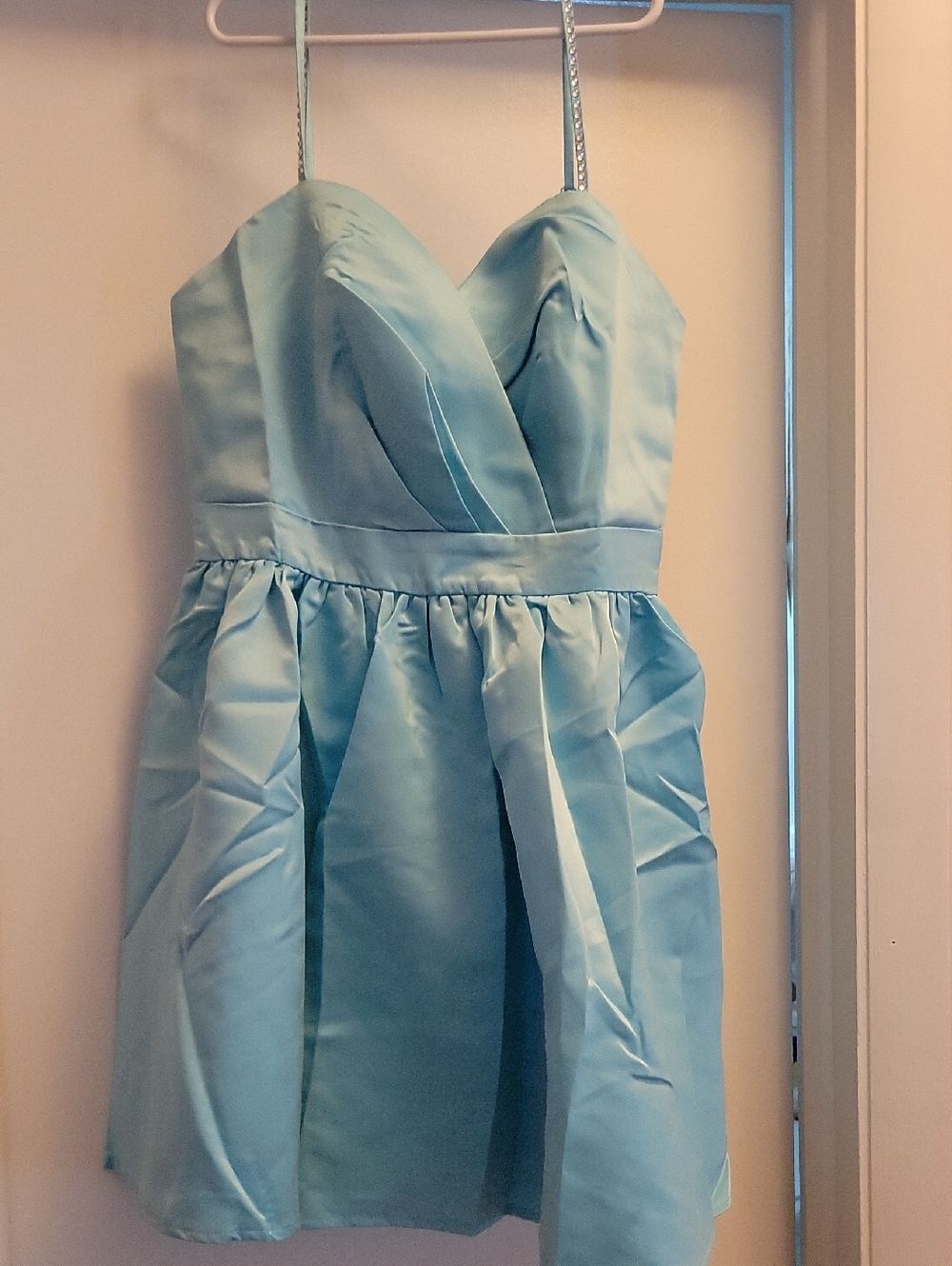Tiffany Blue Sweetheart Pleated Mini Dress